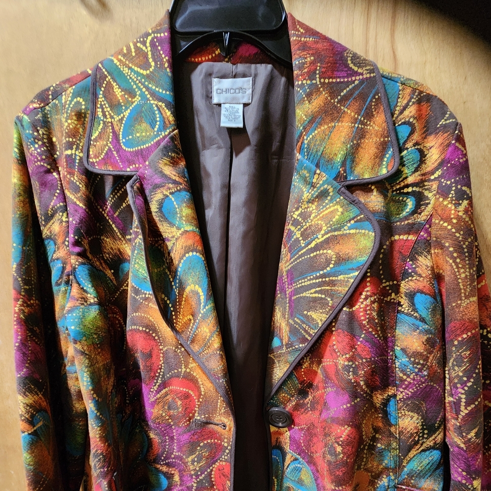 Chicos multi colored blazer size 2